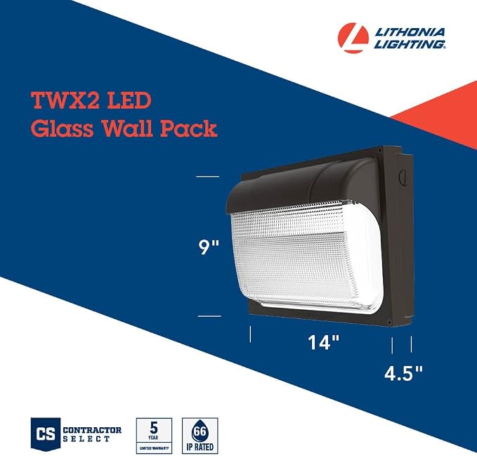 Lithonia Lighting 13" LED Wall Pack Outdoor Light Fixture, Building Wall Light - Image 5