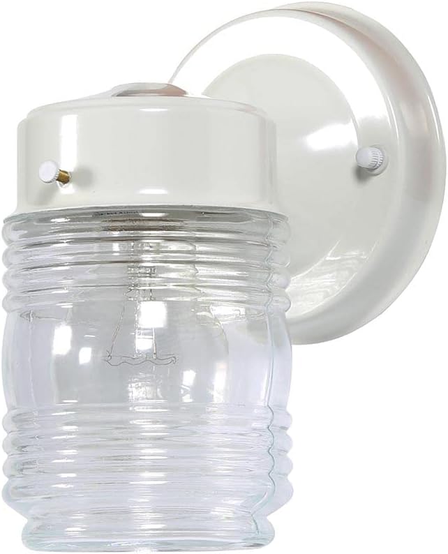 Design House Jelly Jar 1-Light Outdoor Wall Lantern, Wet Rated Exterior Porch by DesignHouse