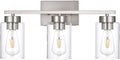 3-Light Bathroom Vanity Light, Modern Brushed Nickel Wall Lights by A1A9