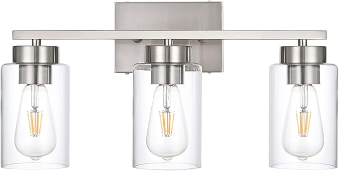 3-Light Bathroom Vanity Light, Modern Brushed Nickel Wall Lights by A1A9