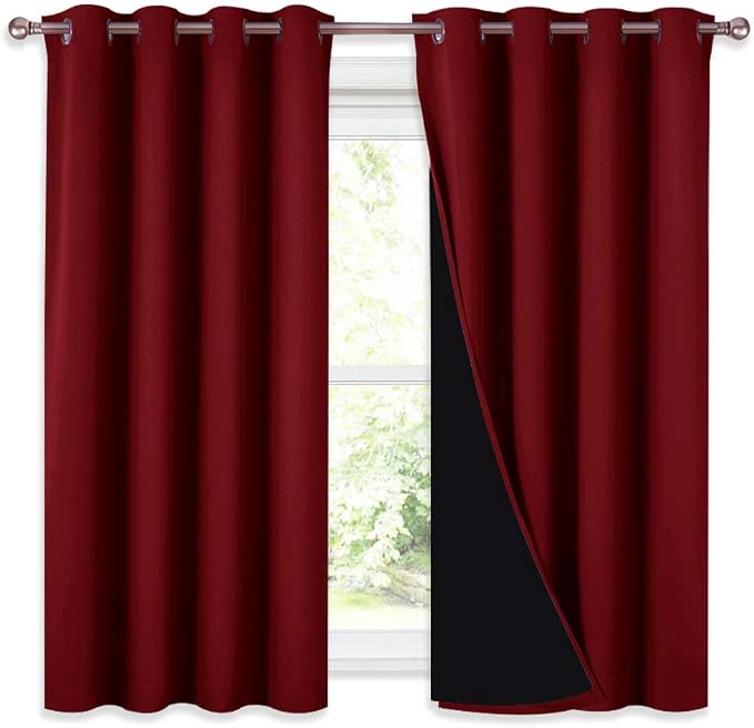 NICETOWN Kitchen Full Blackout Curtain Panels, Super Thick and Soft Insulated by NICETOWN