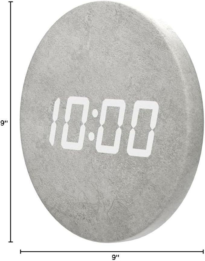 Minimalist LED Digital Wall Clock – USB Powered | Grey Concrete Style | 12/24 - Image 8