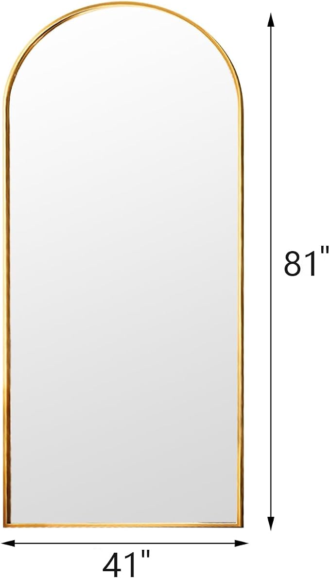 Rowjut Floor Full Length Mirror, Arched Mirrors Full Length 81"x41" - Image 3