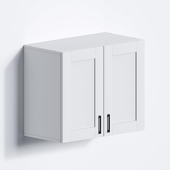 White Laundry Room Cabinets and Storage by Unknown