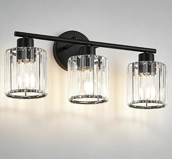 Crystal Bathroom Light Fixtures, Bathroom Lighting Fixtures Over Mirror by Kvhiiw