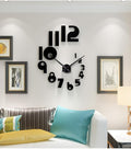 DIY 3D Wall Clock Large Frameless Watch Mirror Surface Wall Art Clock by LOZMOM