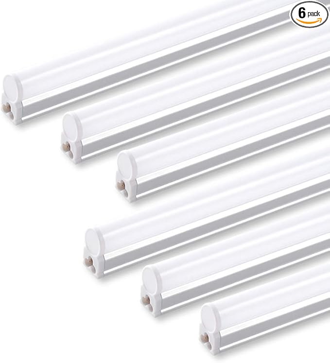Barrina 6 Pack LED T5 Single Fixture, 4000K Daylight Glow, Utility Shop Light by Barrina