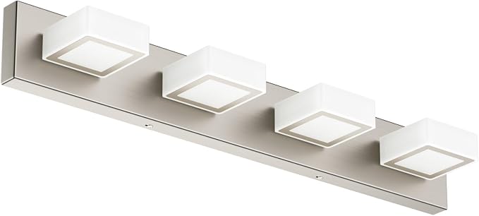 Ralbay Brushed Nickel Bathroom Vanity Lights 30inch Metal Acrylic LED Modern - Image 9