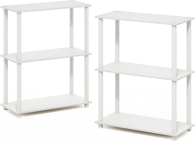 Furinno Turn-N-Tube Storage Shelves Set of 2, 3-Tier Book Shelf, Corner Shelf - Image 5