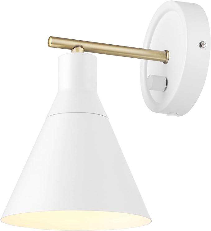 Globe Electric 65542 1-Light Plug-in or Hardwire Wall Sconce, Matte White by GlobeElectric