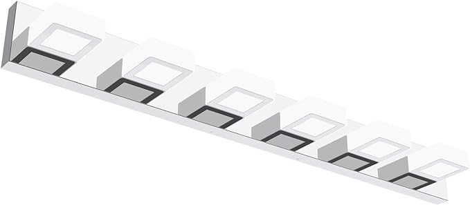 Ralbay Modern LED Bathroom Vanity Lights 6 Lights Acrylic Stainless Steel LED by RalbayLighting