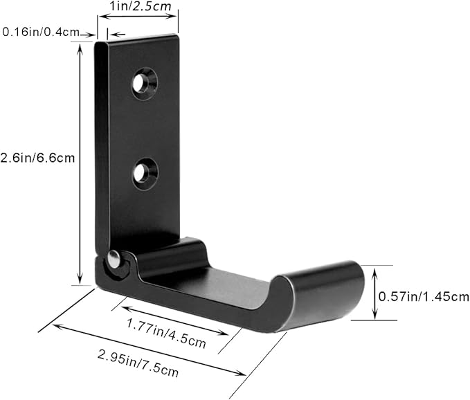 Folding Coat Hooks, Matte Black Wall Hooks - Image 2