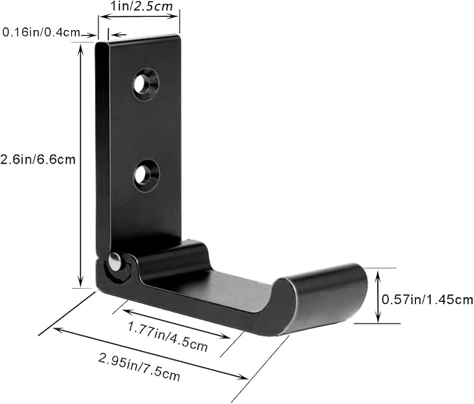 Folding Coat Hooks, Matte Black Wall Hooks - Image 2
