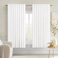 MIULEE Pure White Back Tab Light Blocking Curtains 63 Inch Length 2 Panels Set by MIULEE