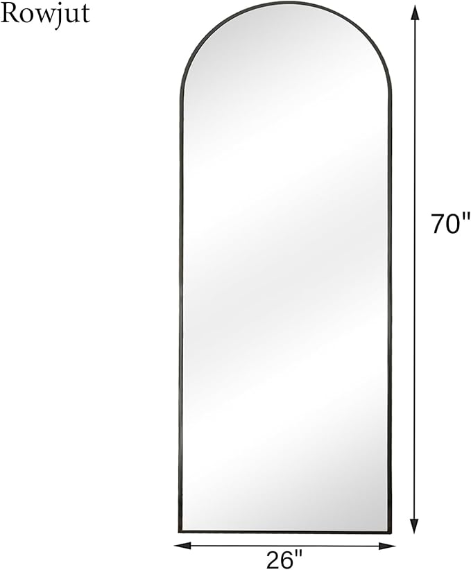 Rowjut Full Length Mirror Arched Floor Length Mirrors, Aluminum Frame - Image 4