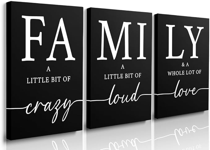 GUBIYU Black Home Family Wall Art by GUBIYU