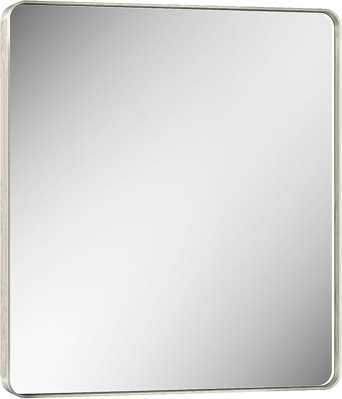 Keonjinn 32 x 36 Inch Brushed Nickel Bathroom Mirrors - Image 9