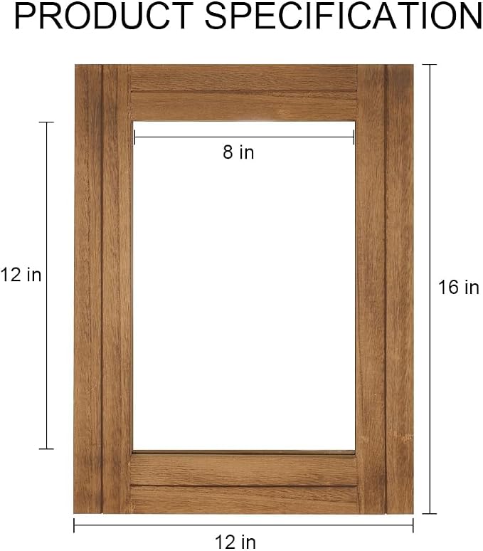 Rectangle Wall Mirror for Bathroom, Distressed White Wood Decor - Image 3