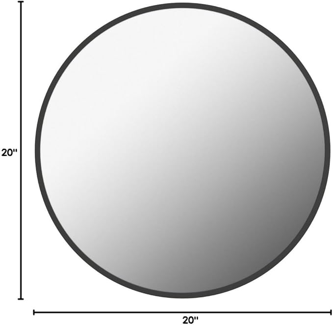 Sunniry Black Circle Mirror, Round Bathroom Mirror 20 inch, Round Wall Mirror - Image 9