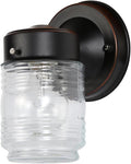 Design House Jelly Jar 1 Light Wall Light, Oil Rubbed Bronze, Outdoor Downlight by DesignHouse