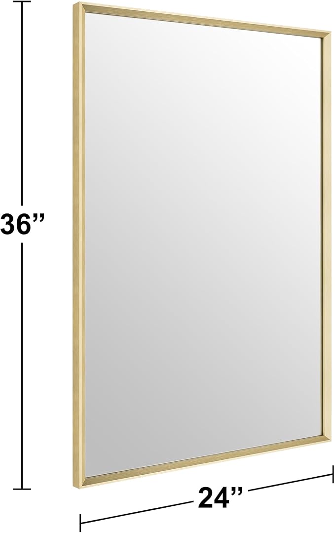 BOMINICA Brushed Gold Bathroom Mirror - Image 4
