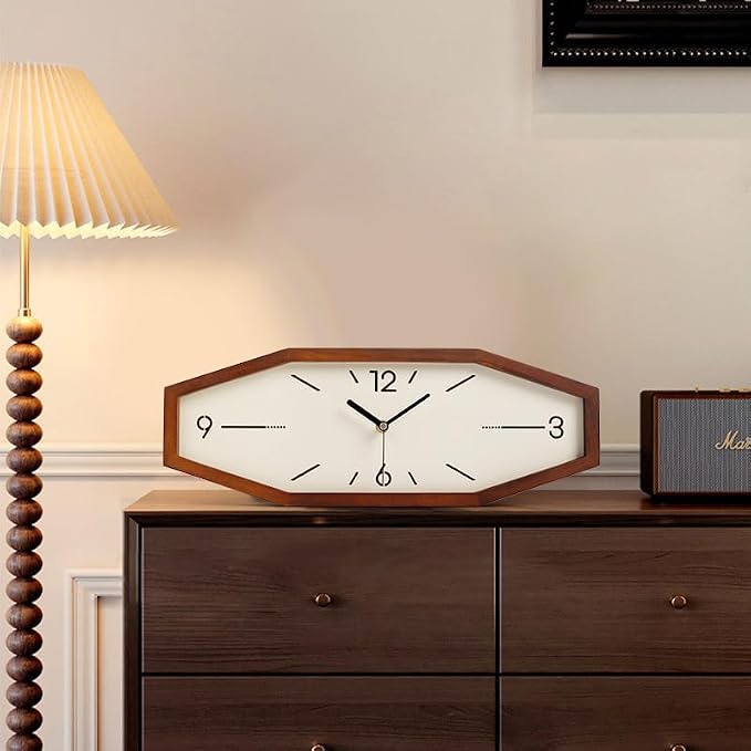 DaguyS Wooden Retro Wall Clocks, 18 Inches Square Clocks Rectangular Wall Clock - Image 3