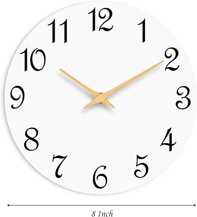 Roymnie Wall Clock, 8 Inch Modern Wall Clocks Battery Operated, Small Silent - Image 9