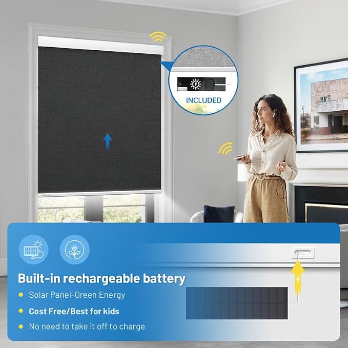 Motorized Blinds with Remote, Cordless Smart Blinds with Valance Cover - Image 3