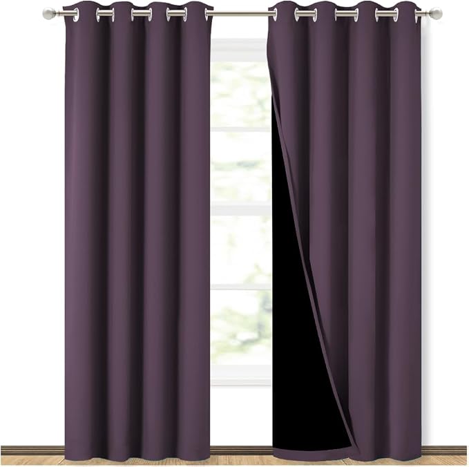 NICETOWN 100% Blackout Curtains 84 inches Long, 52 inches Wide, Pair of Energy by NICETOWN