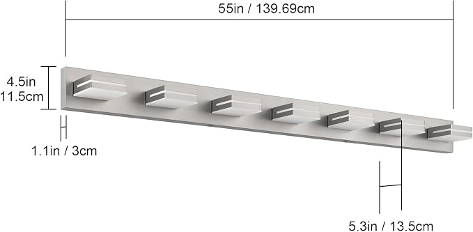 SineRise LED Modern Bathroom Vanity Light Fixtures, Brushed Nickel Modern - Image 6
