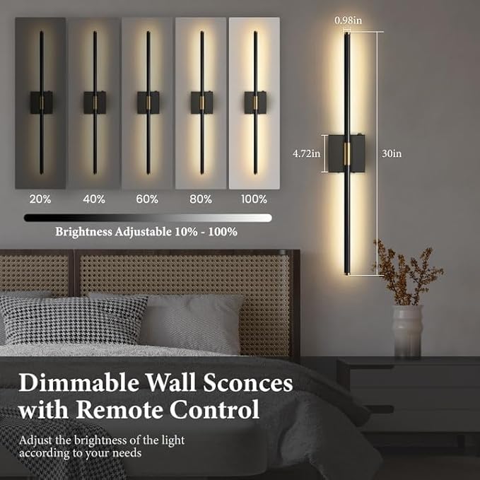 SAIMAND Wall Sconces Set of 2 Battery Operated, Wireless USB Rechargeable Wall - Image 4