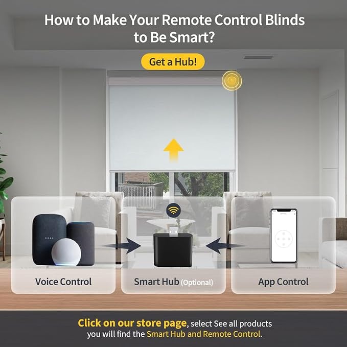 Motorized Blinds with Valance Cover Upgraded Smart Grasscloth Fabric Electric - Image 5