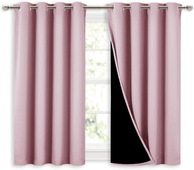 NICETOWN 100% Blackout Curtains 45 inches Long, 2 Thick Layers Completely by NICETOWN