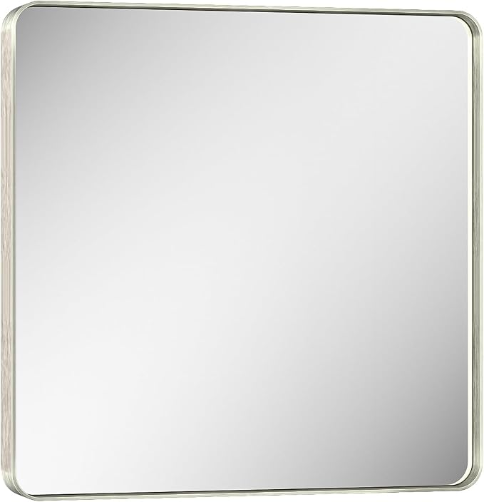 Keonjinn 30 x 30 Inch Brushed Nickel Bathroom Mirrors - Image 9