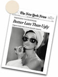 iHery Unframed Hepburn Newspaper Trendy 12x16 in Vintage Headline Canvas Print by iHery