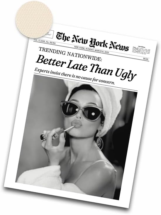 iHery Unframed Hepburn Newspaper Trendy 12x16 in Vintage Headline Canvas Print by iHery