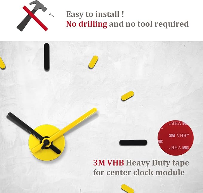 Presentime & Co Large Frameless DIY Wall Clock - Image 2