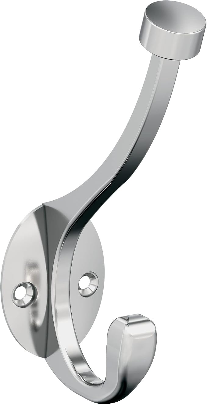 Amerock H5546526 | Adare Double Prong Decorative Wall Hook | Polished Chrome by Amerock