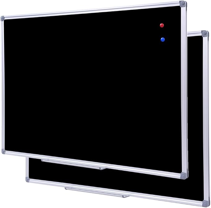 2 Pack Durable 48x36 Inch Large Magnetic Black Chalkboard – Wall-Mounted by DexBoard