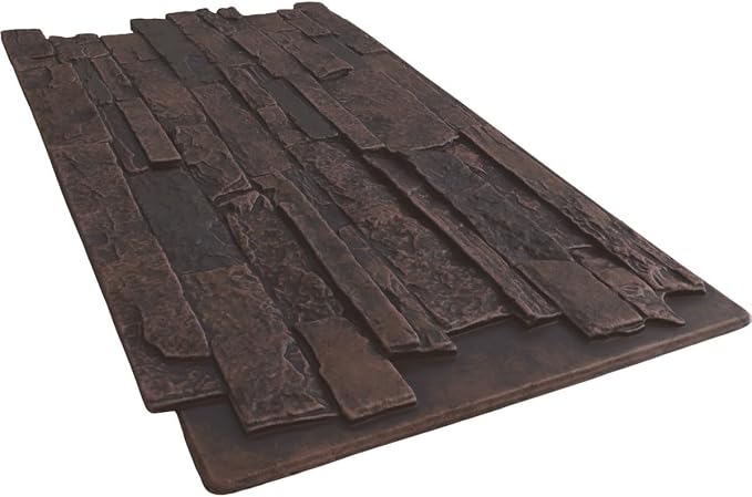 EverStone Acadia Ledge Faux Stone Panel, Dark Tobacco Color - Image 6