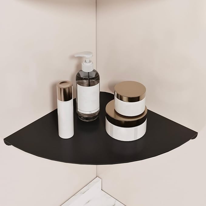 Small Floating Corner Shelves Metal Corner Wall Mounted Shelf Curved Corner - Image 4