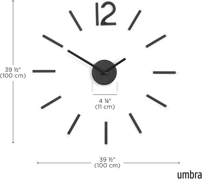 Umbra Blink Modern DIY 3D Wall Clock, Frameless Large Decorative Wall Clock - Image 3