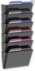 MINDEPOT 6 Pockets Acrylic Wall File Organizer, Plastic Hanging Wall File Holder by MINDEPOT