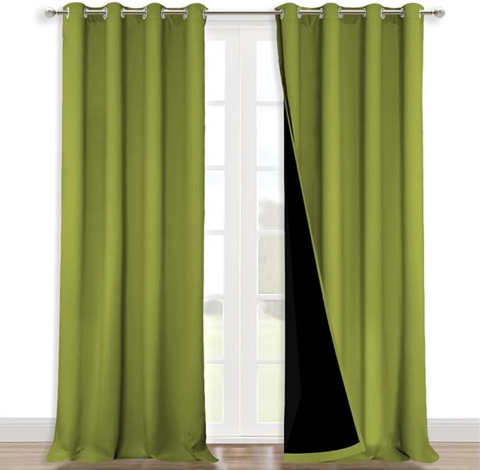 NICETOWN Full Shading Curtains for Windows, Fresh Green, 52 inches W x 95 by NICETOWN