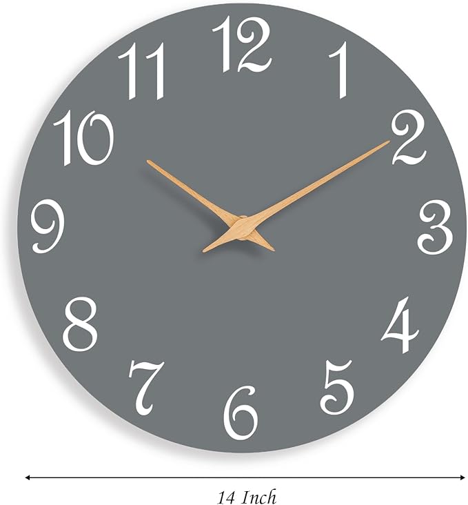 Roymnie Wall Clock 14 Inch, Modern Wall Clocks Battery Operated, Silent Non - Image 9
