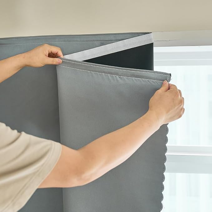 AJAZZ self Adhesive Portable 100% Blackout Curtains Simple and Easy to - Image 2