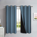 NICETOWN 100% Blackout Lined Curtains, Smoky Blue, 1 Pair, 2 Thick Layers by NICETOWN