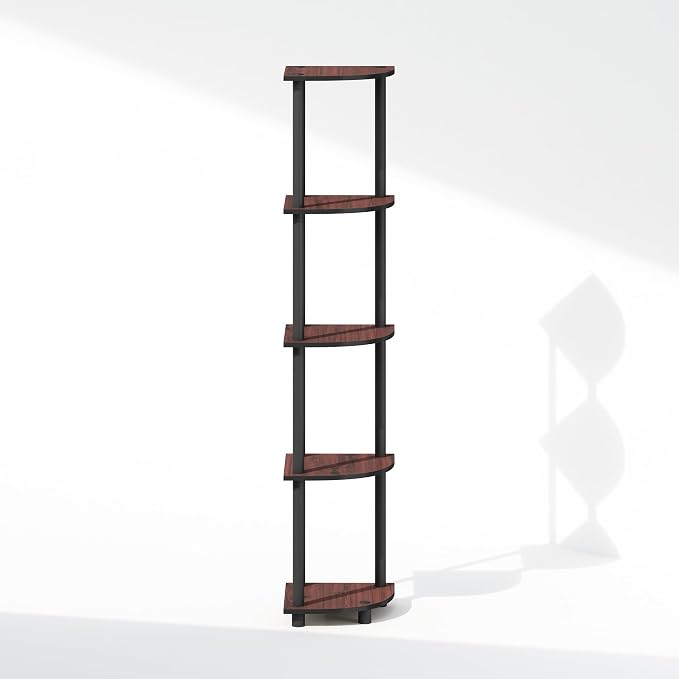 Furinno Turn-N-Tube Storage Shelves, 5-Tier Book Shelf, Corner Shelf, Toolless - Image 5