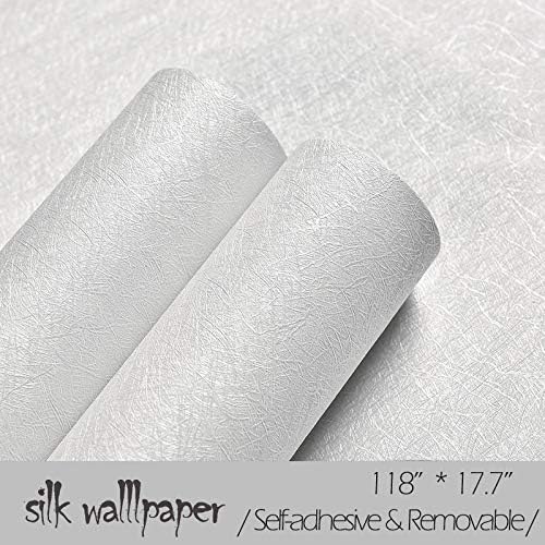 Cohoo Home Silk White Wallpaper Peel and Stick Contact Paper White Textured - Image 5