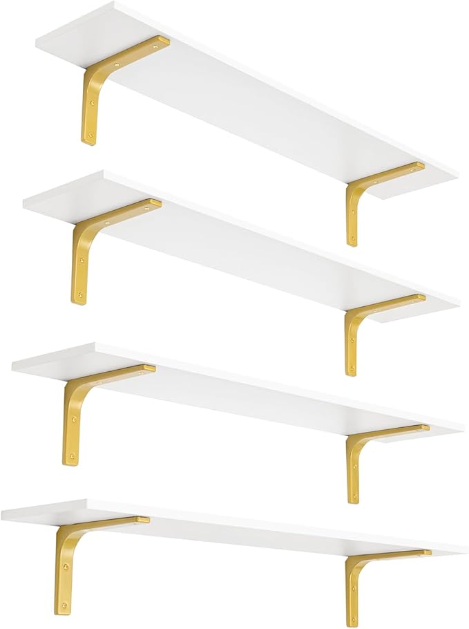 DINZI LVJ Long Wall Shelves, 39.4" Wall Mounted Shelves Set of 4, Large by DINZILVJ